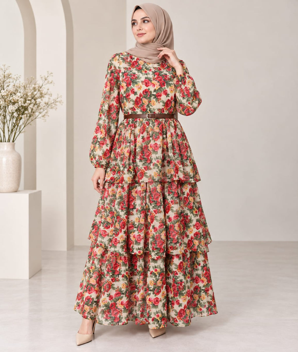 Rosette Garden Tiered Dress