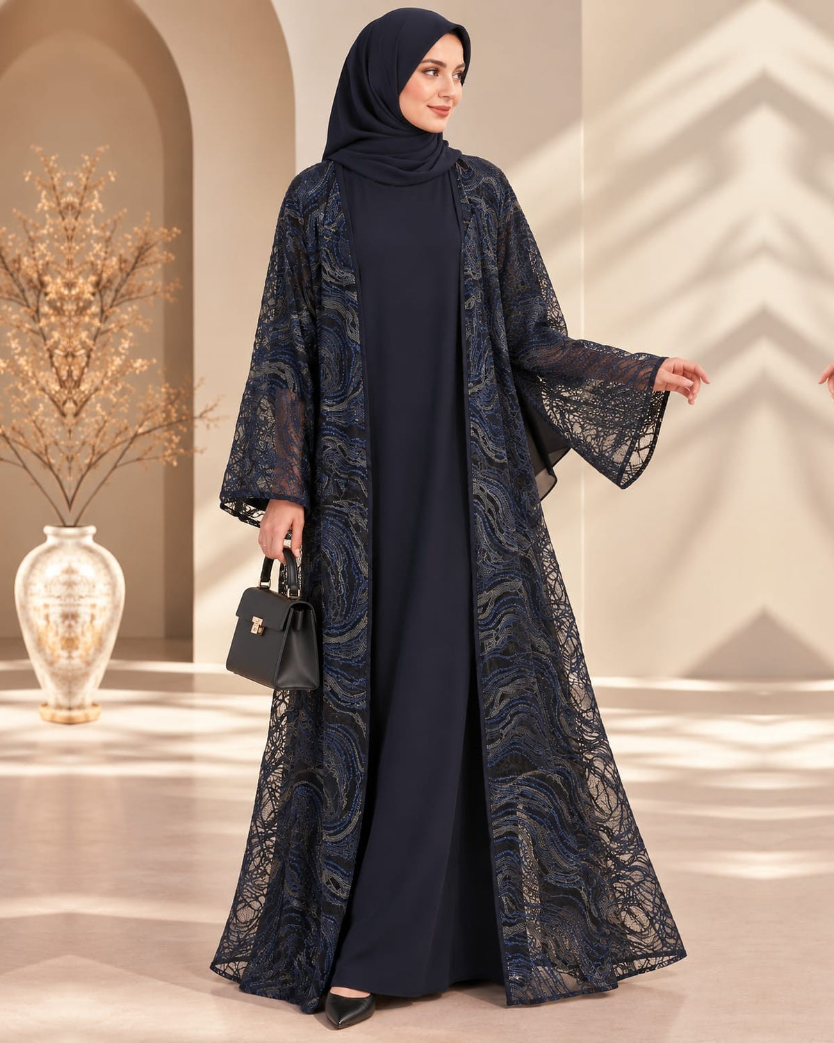 Modest Forever Midnight Wave Abaya