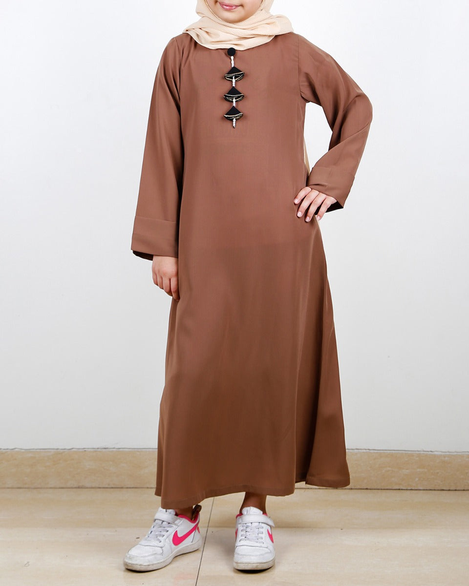 Classy Kids Abaya Brown