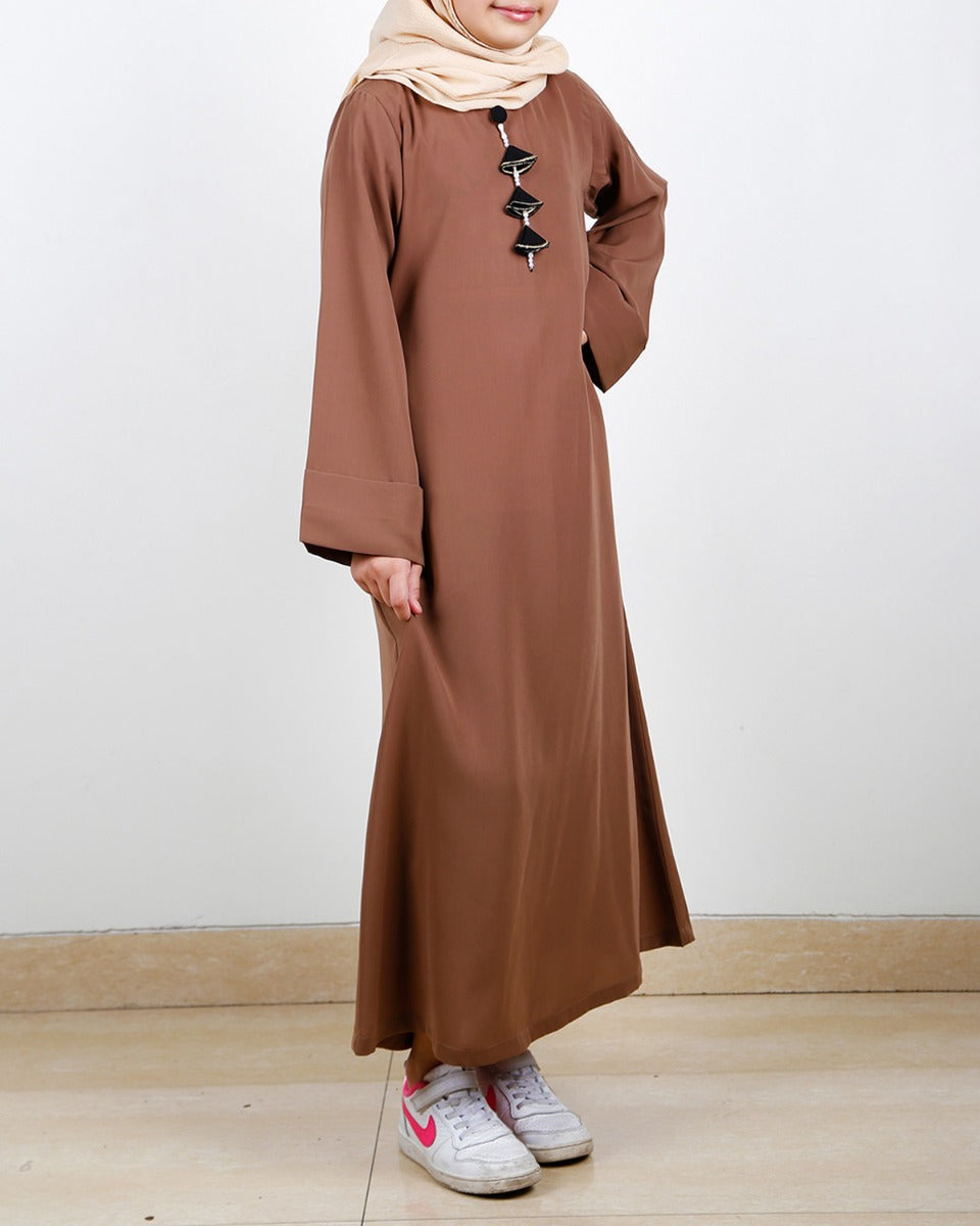 Classy Kids Abaya Brown
