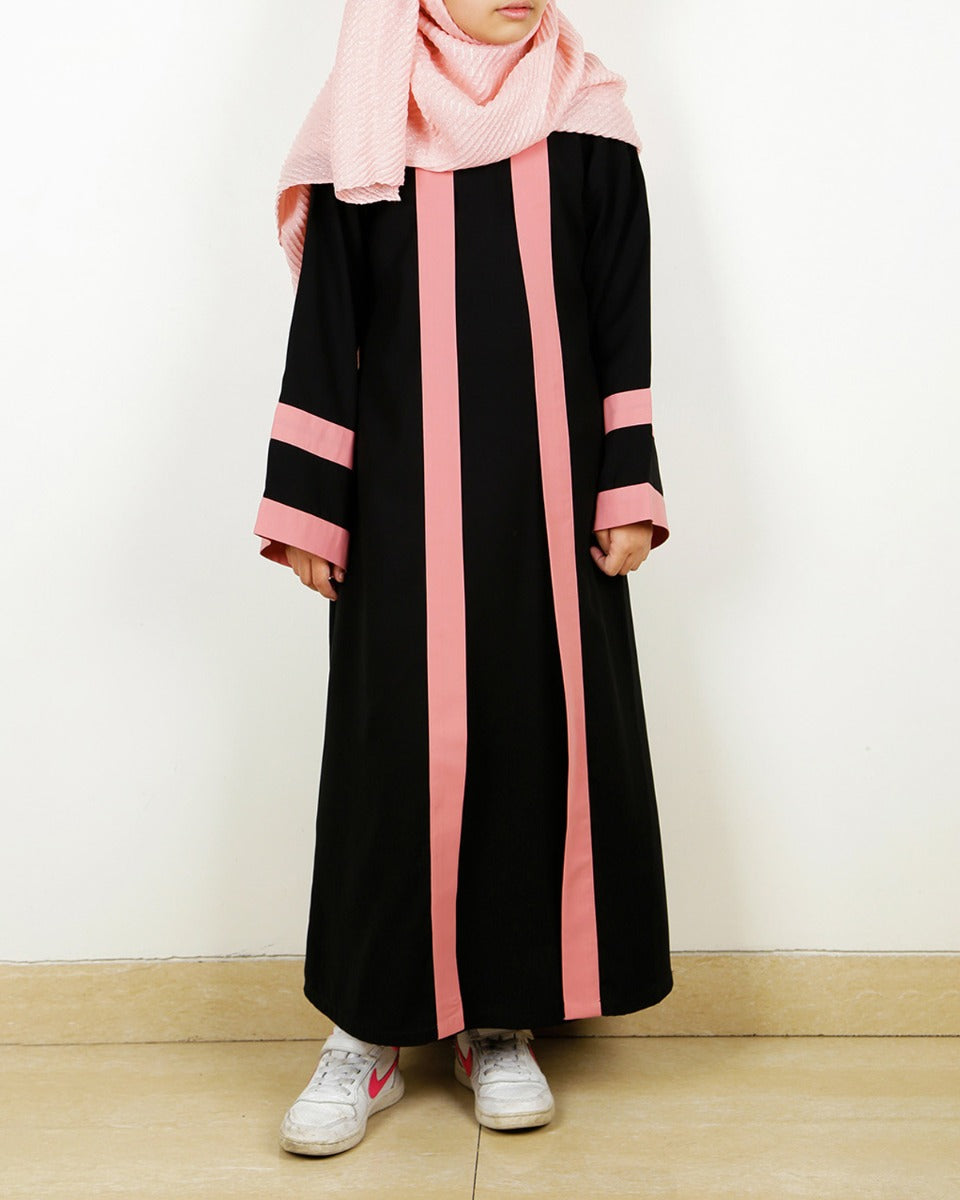 Contemporary Kids Abaya Black
