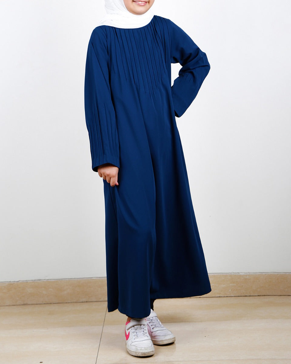 Sleek And Simple Blue Kids Abaya Blue