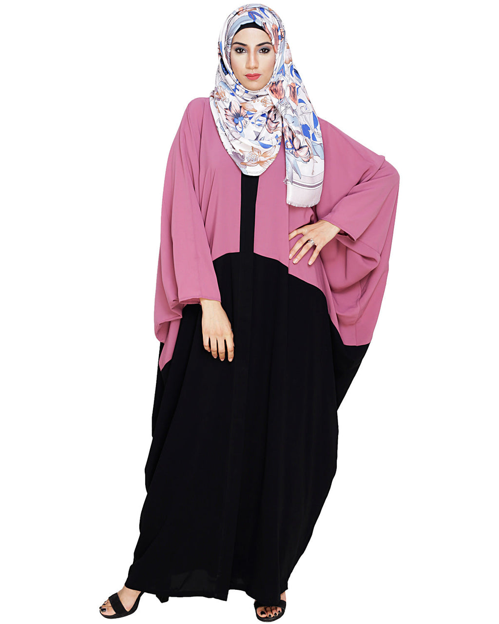 Strikingly Beautiful Dark Grey Embroidered Kaftan