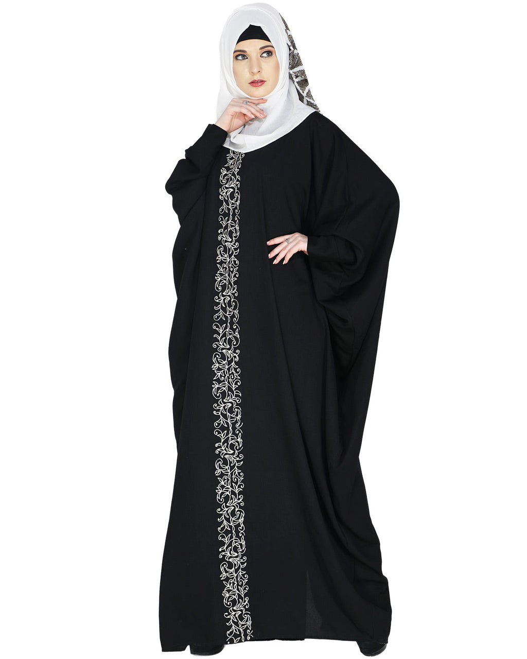 Flouncy Black Kaftan Wine