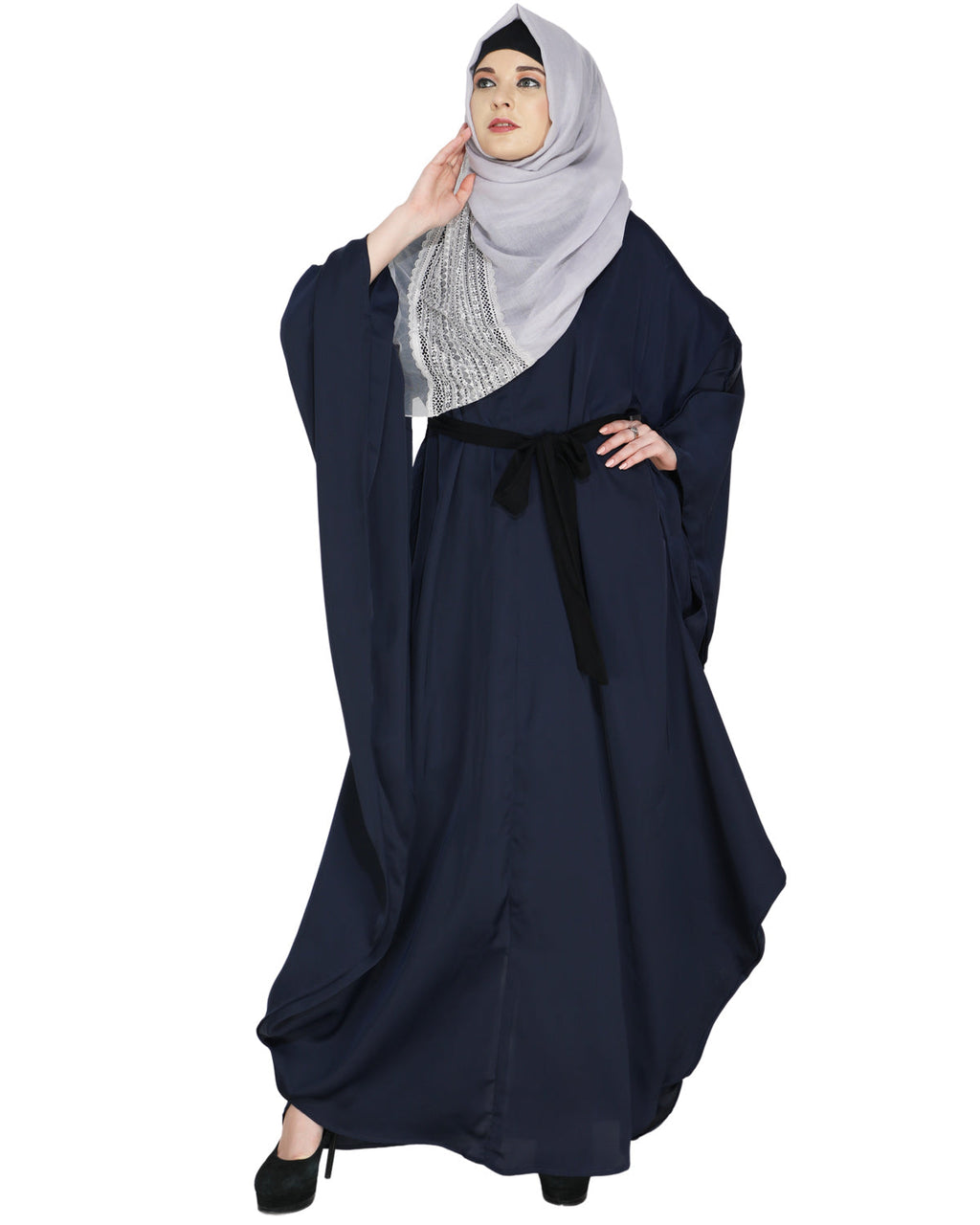 Blue Designer Belt Kaftan Navy