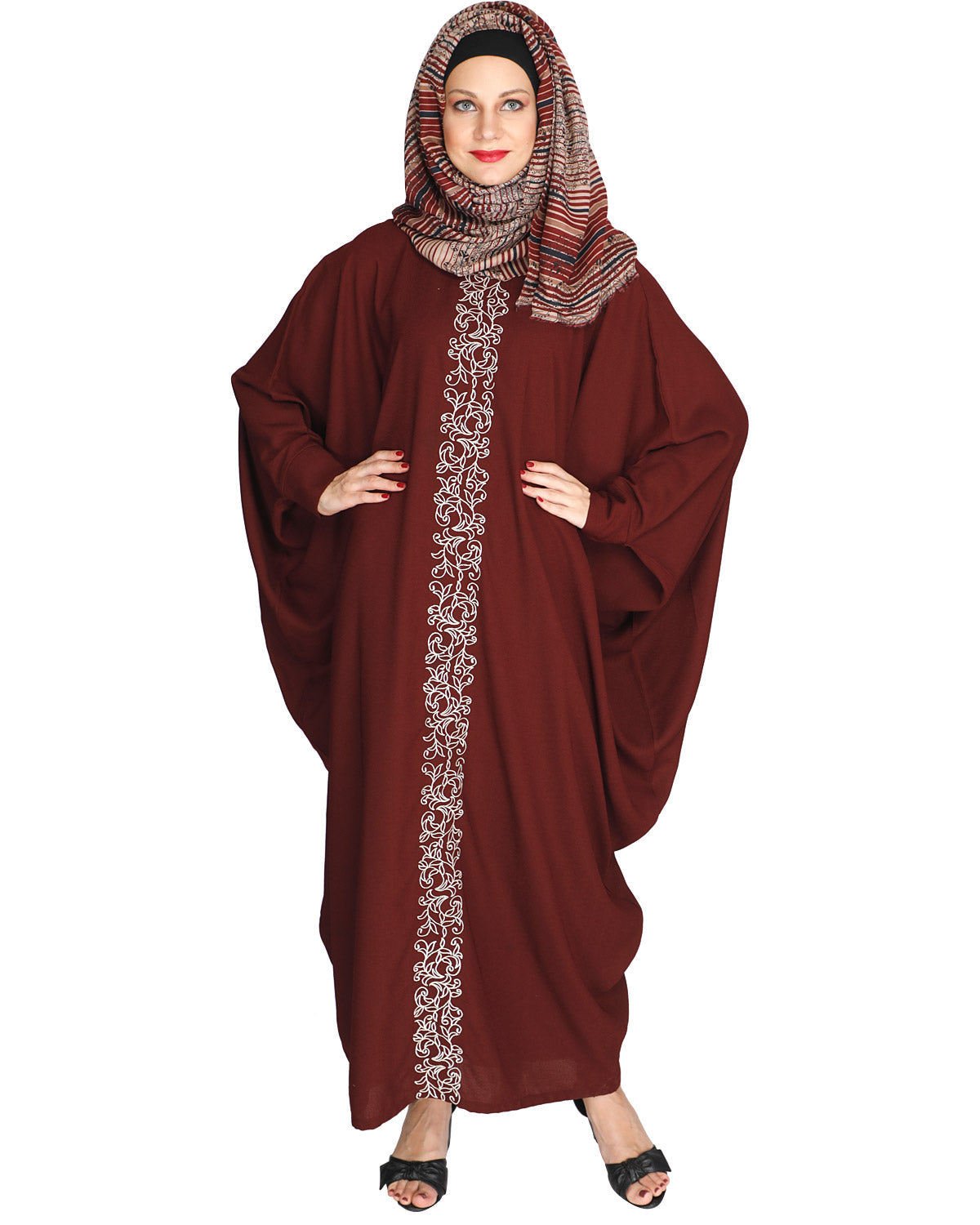 Flouncy Black Kaftan Wine