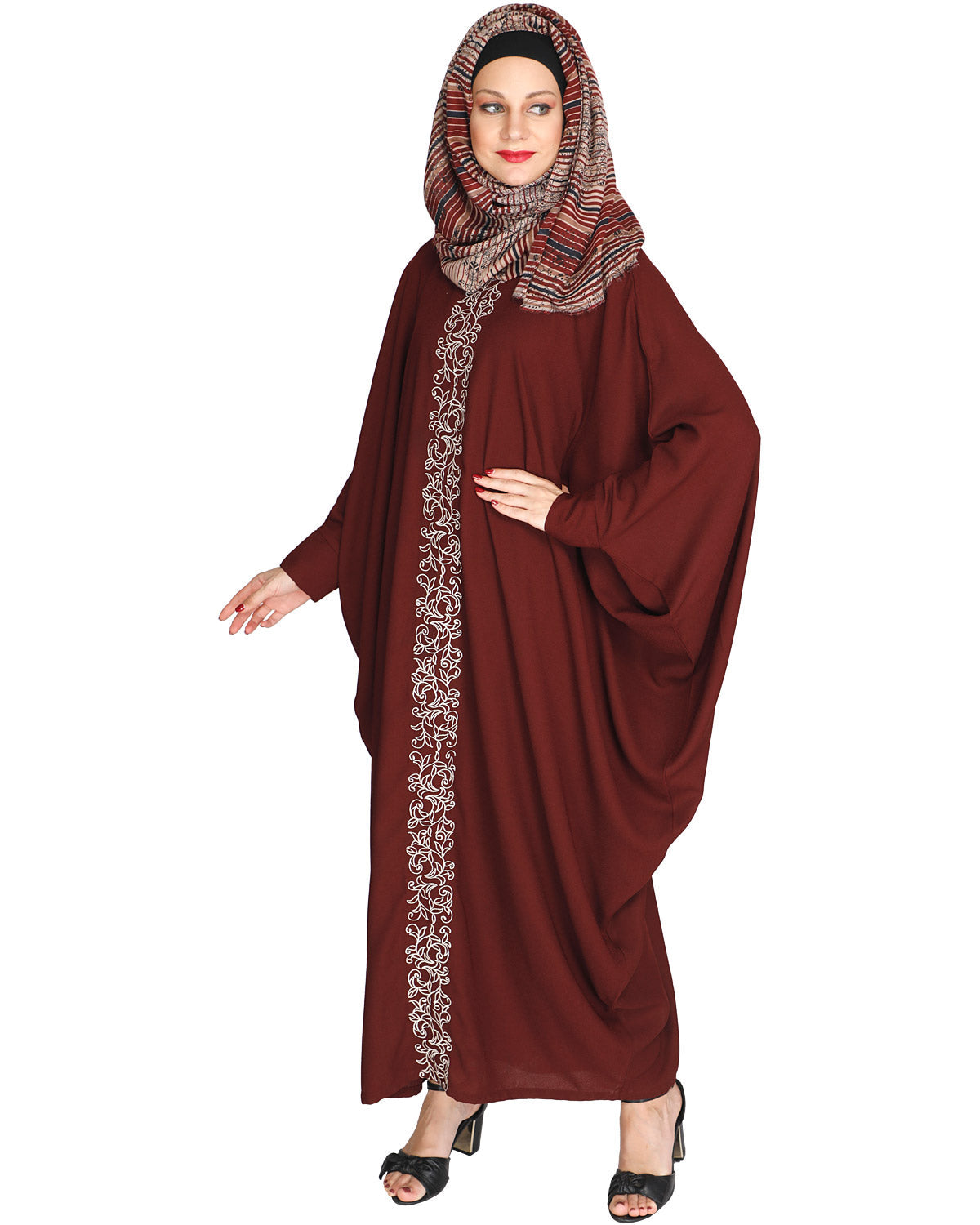 Flouncy Black Kaftan Wine