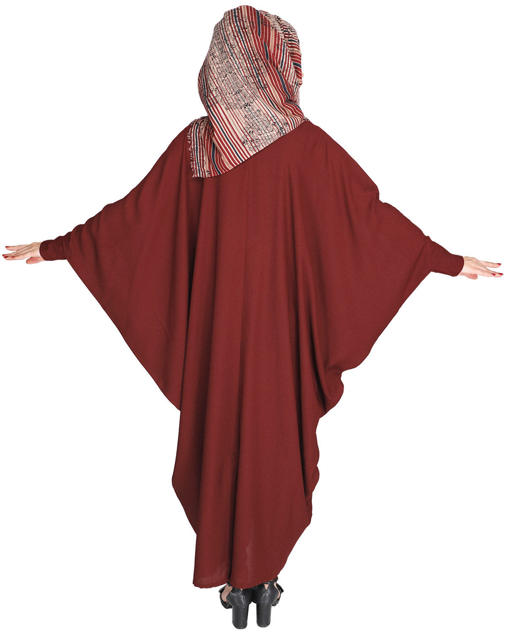 Flouncy Black Kaftan Wine