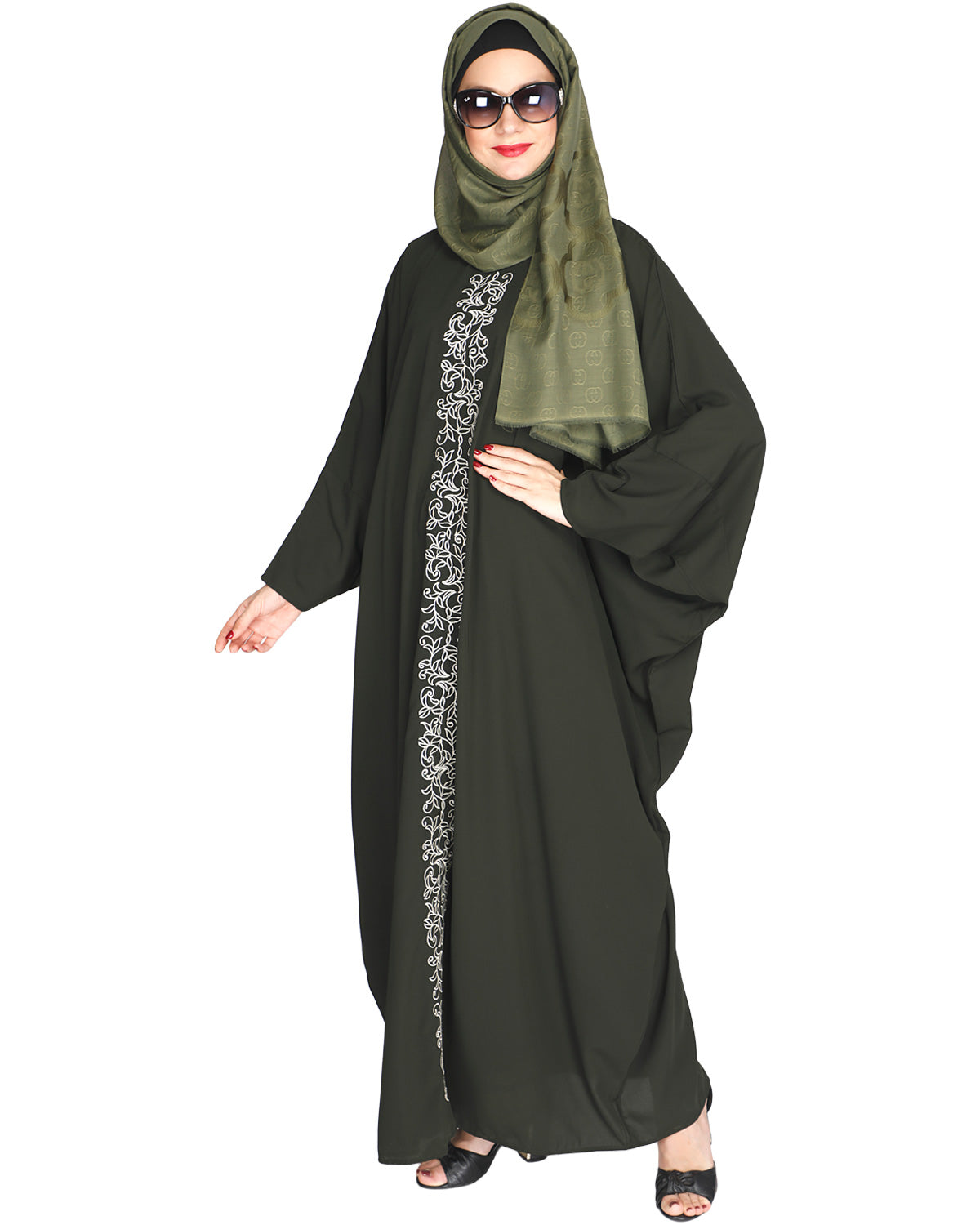 Flouncy Black Kaftan Wine