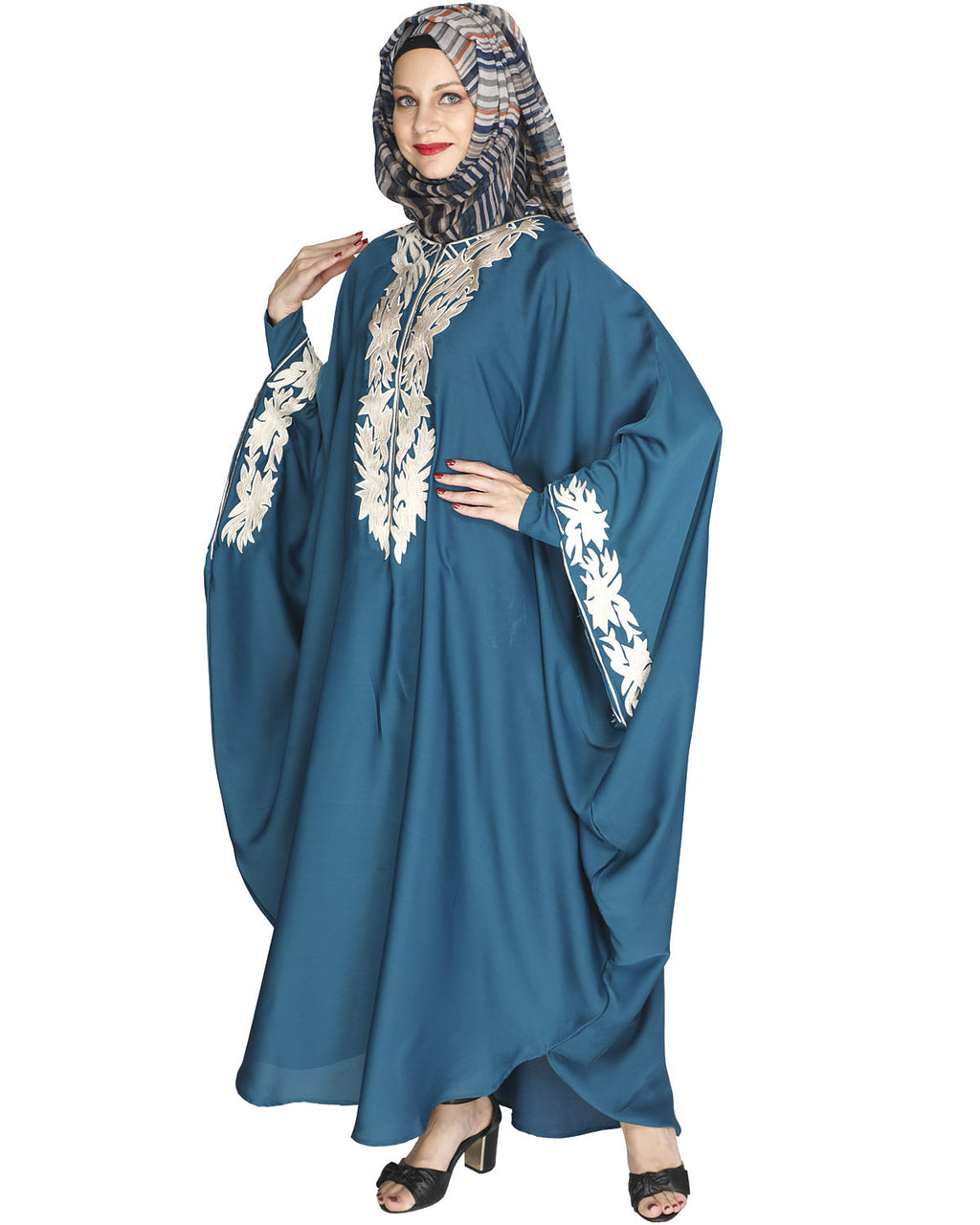 Aesthetically Elegent Kaftan Teal Green