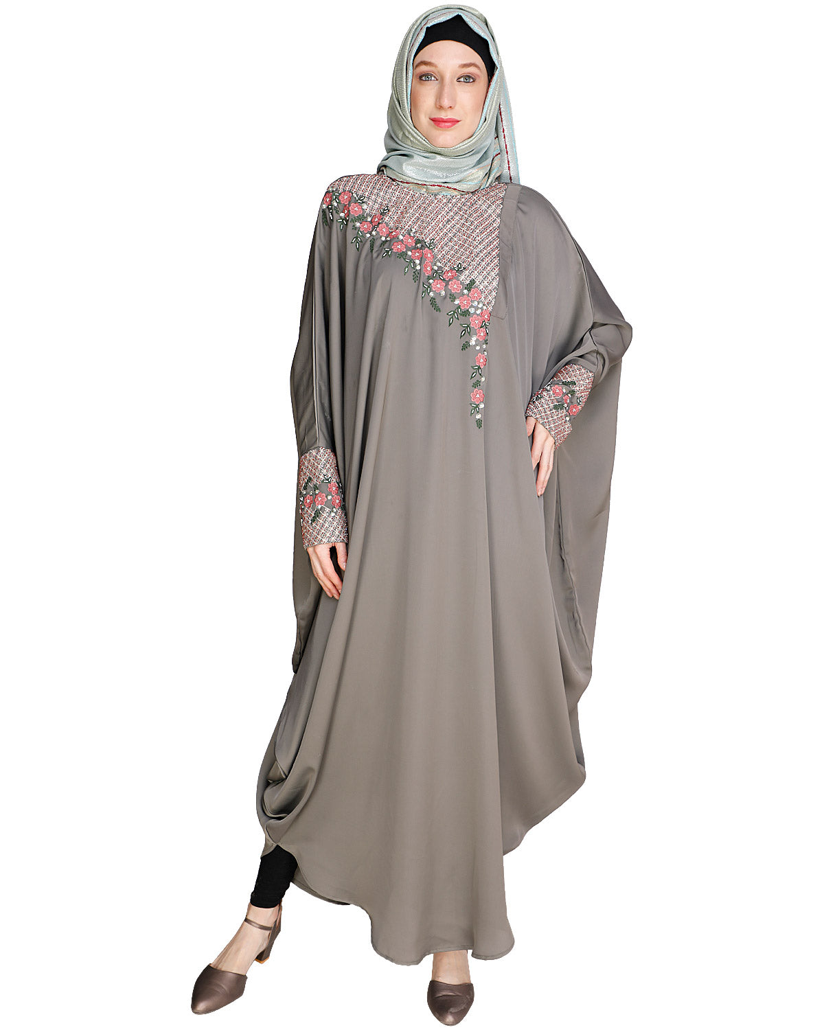 Luxury Grey Kaftan Gray