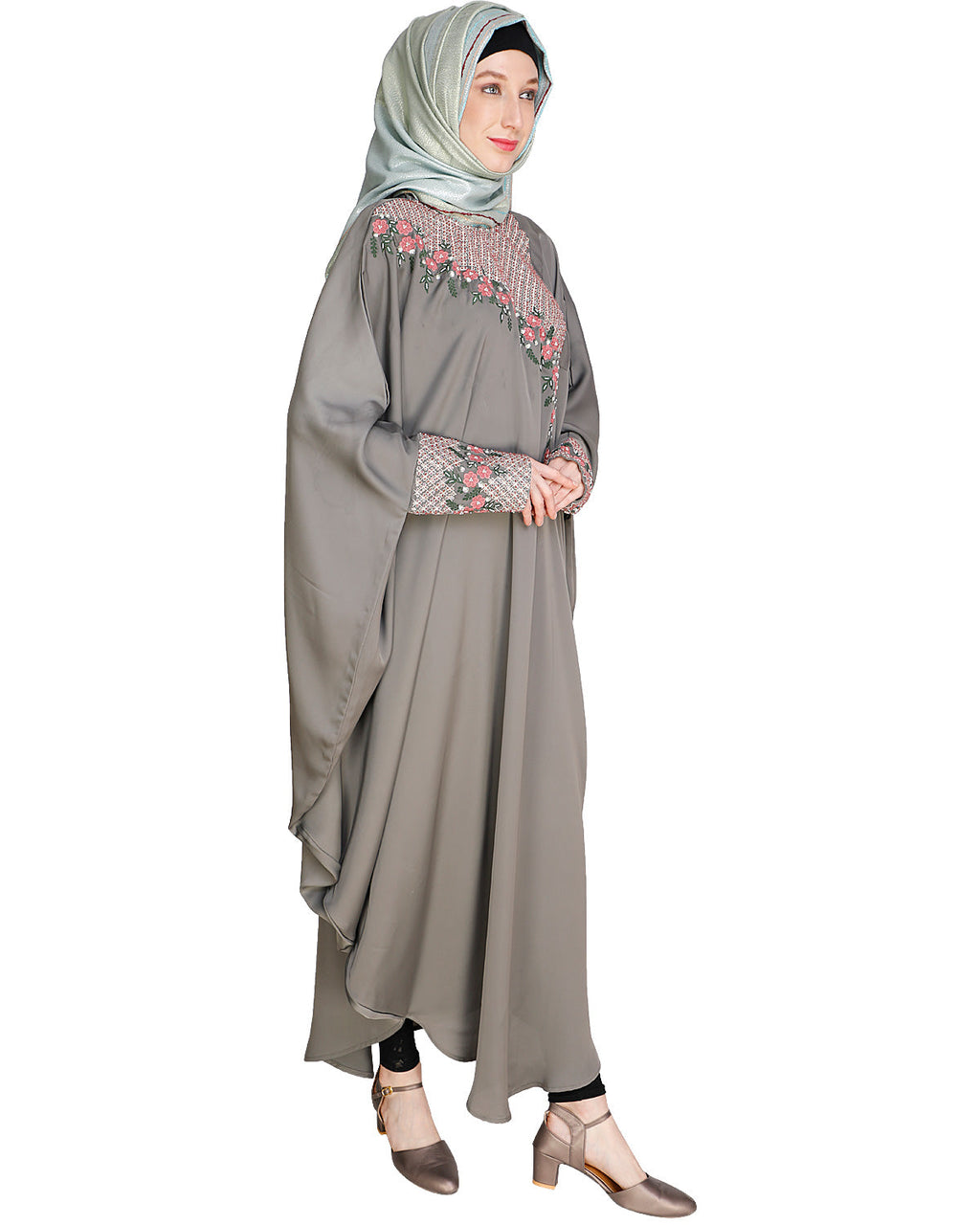 Luxury Grey Kaftan Wine