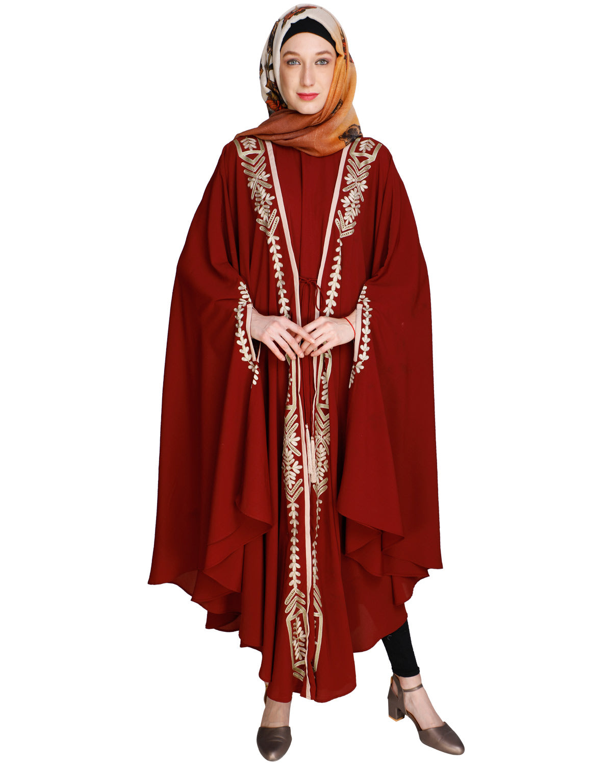 Jacket Style Black Kaftan Wine