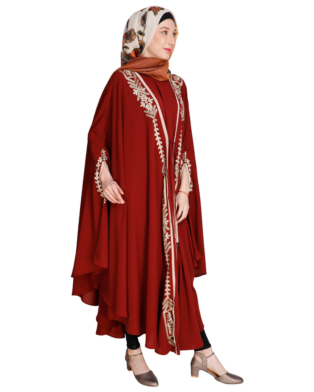 Jacket Style Black Kaftan Wine