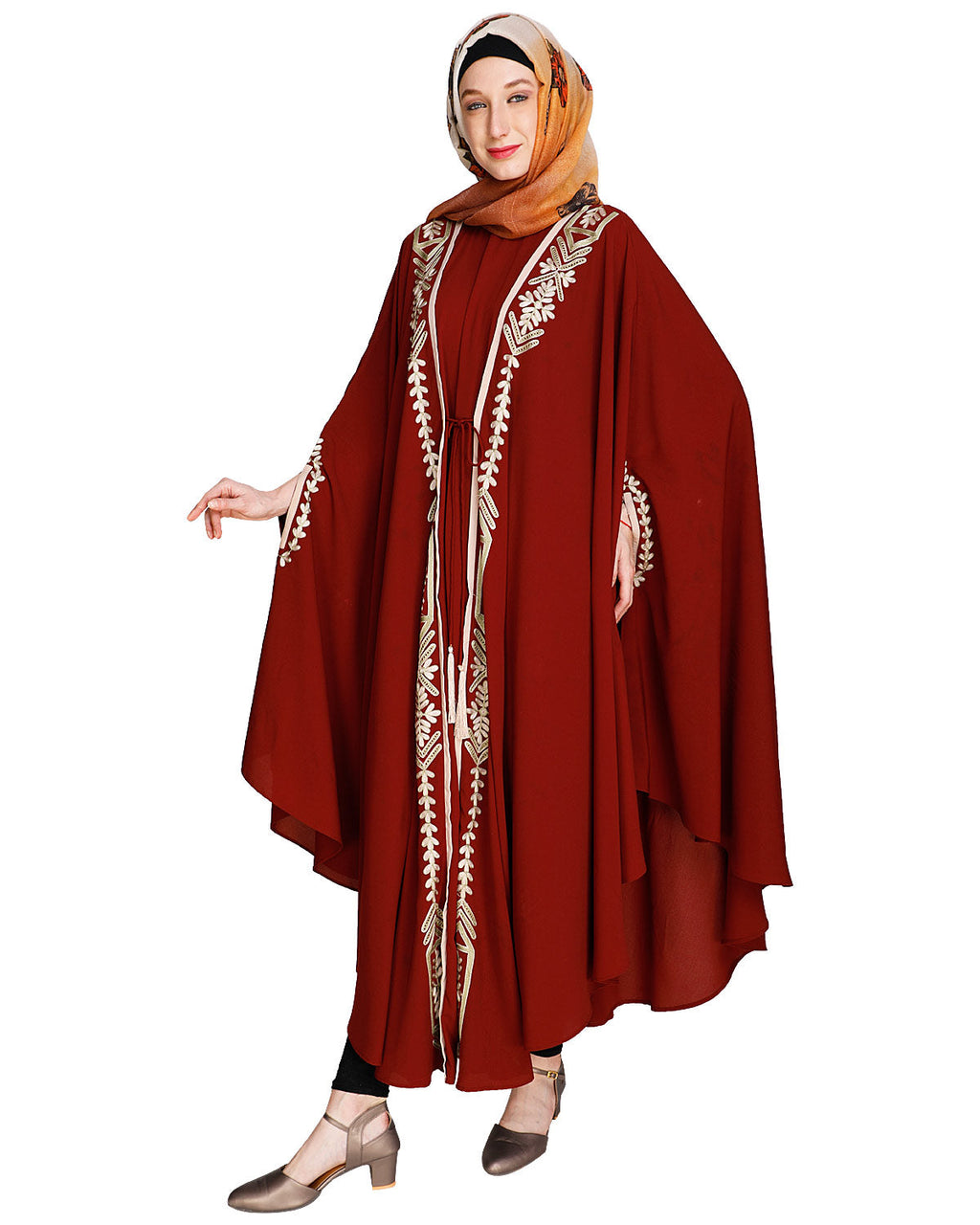 Jacket Style Black Kaftan Wine
