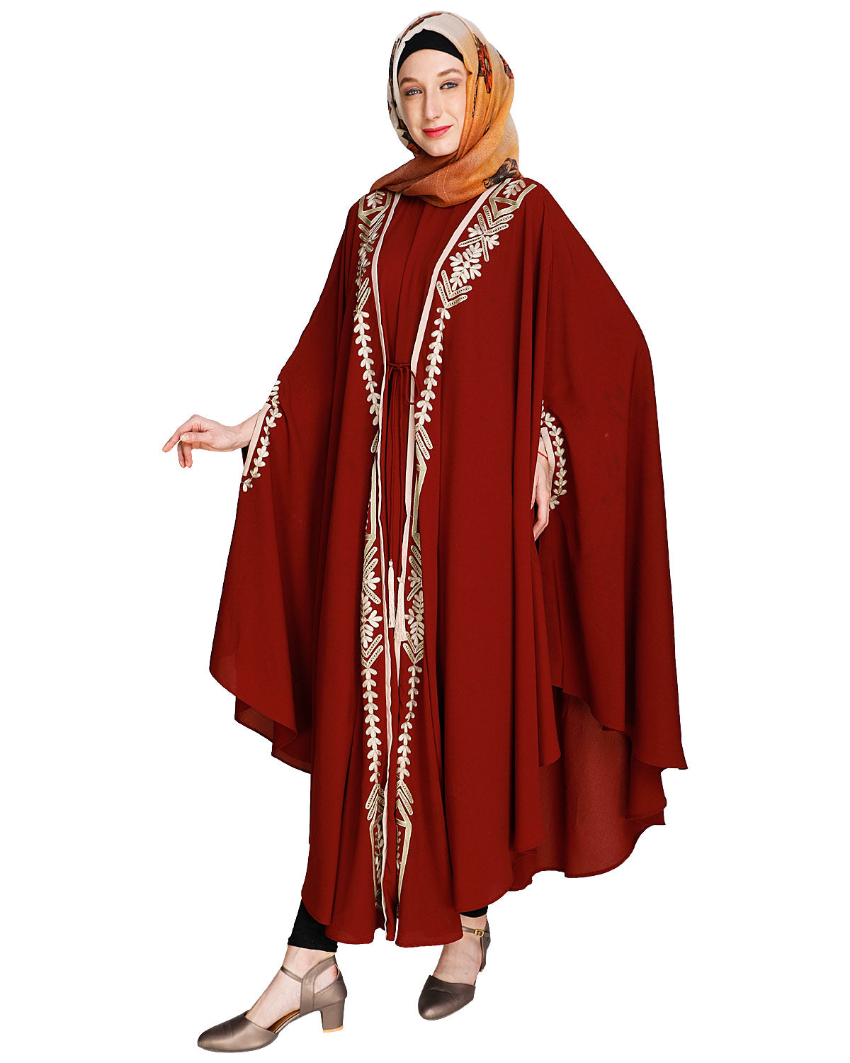 Jacket Style Black Kaftan Wine