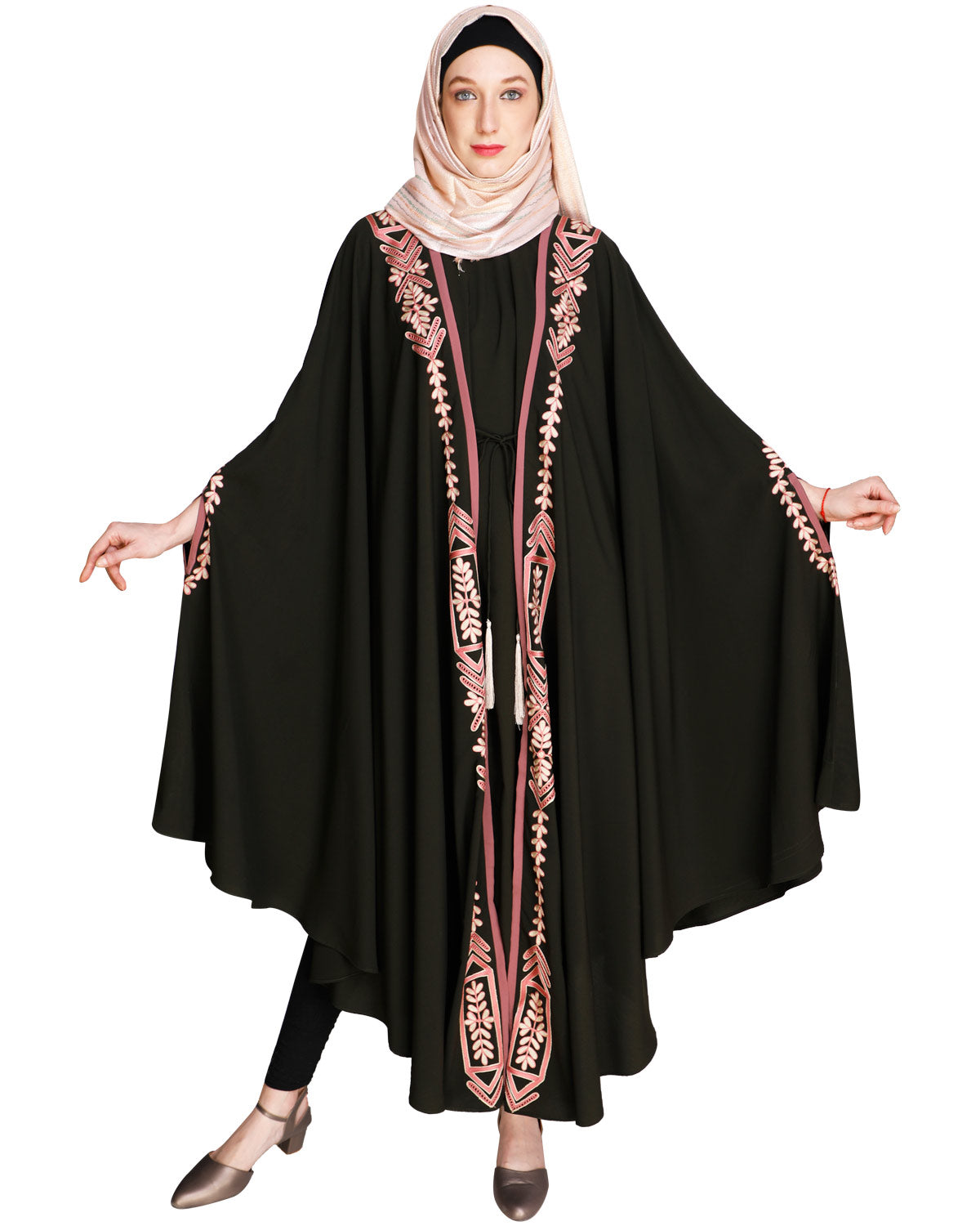Jacket Style Black Kaftan Wine