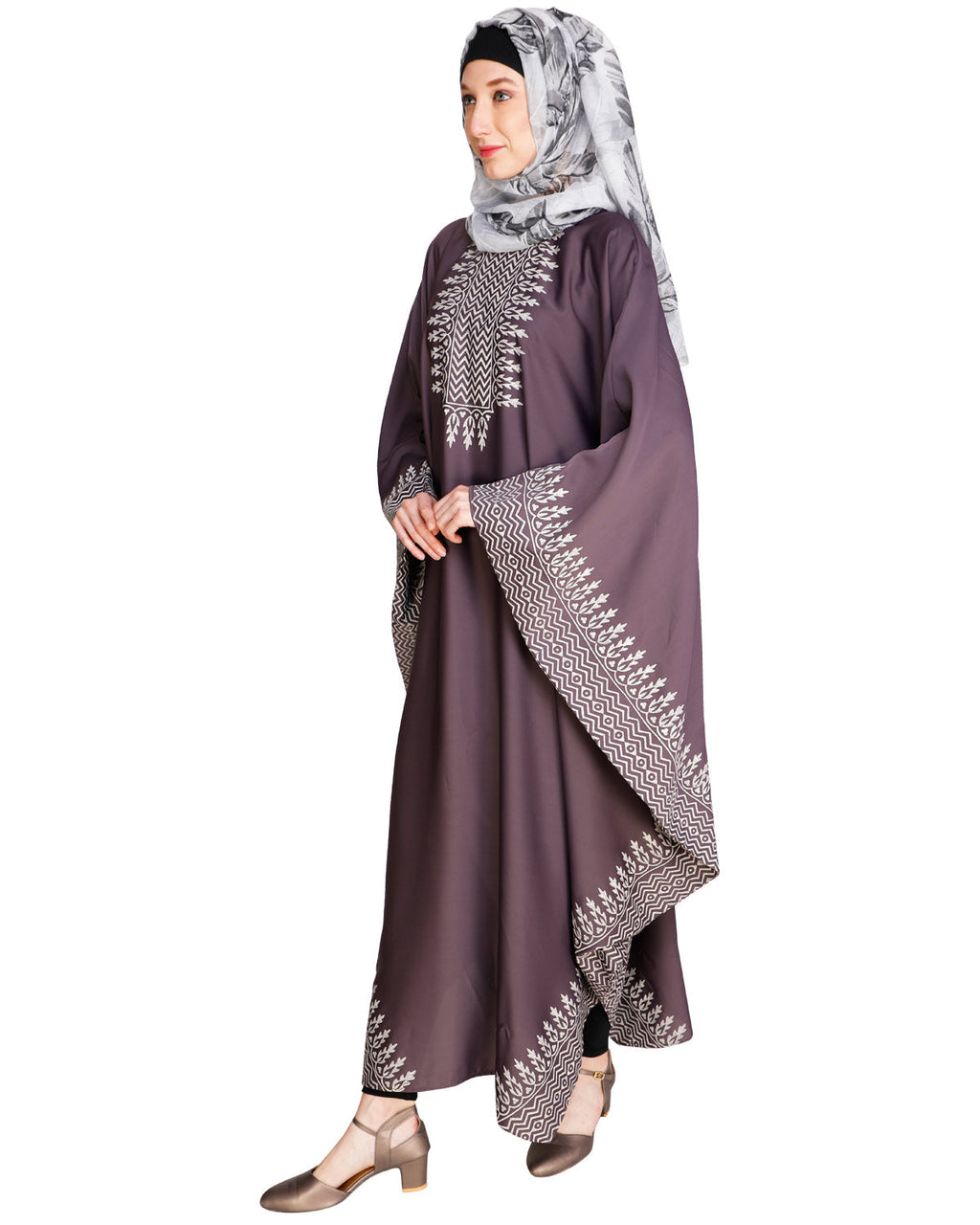 Block Printed Kaftan Purple