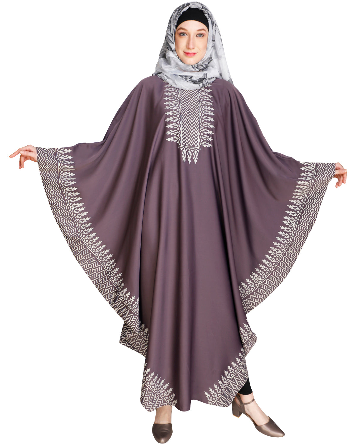 Block Printed Kaftan Purple