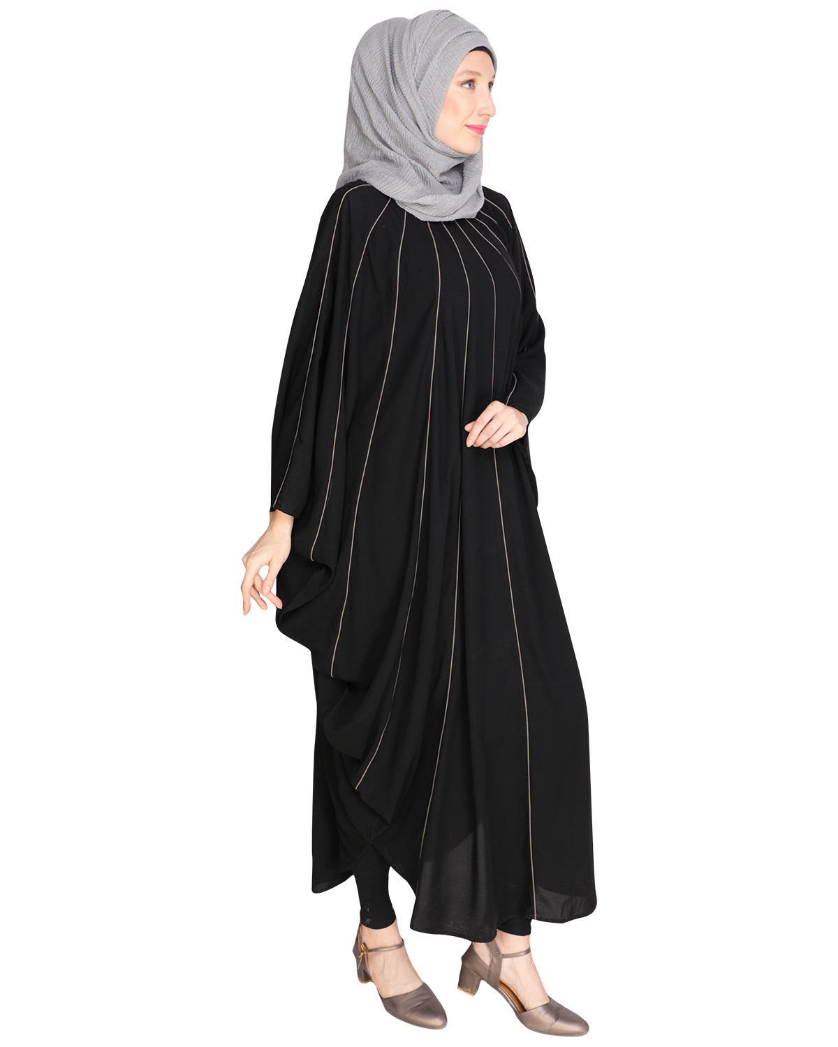 Sassy Panelled Black Kaftan Black
