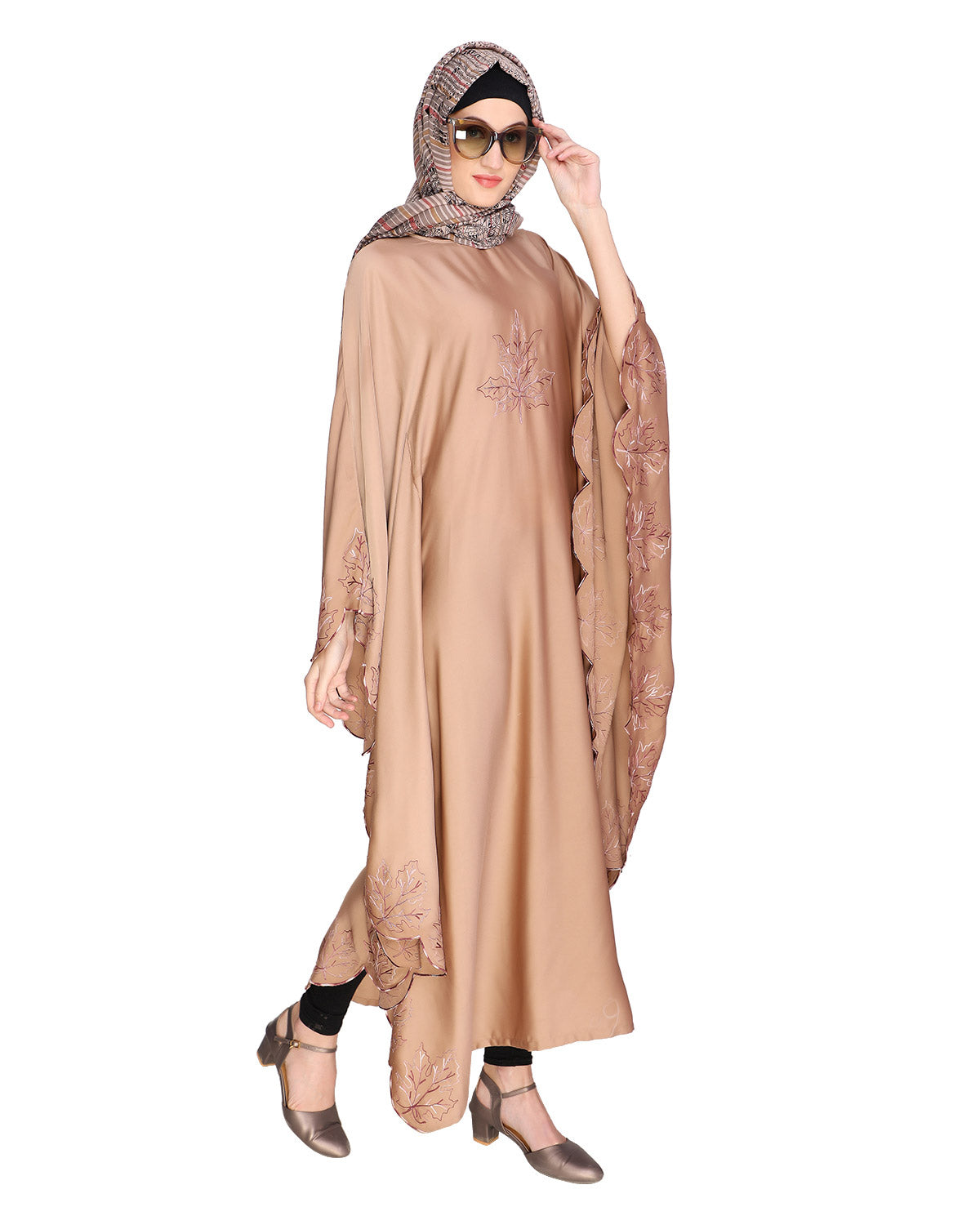 Spring Leaf Beige Kaftan Wine