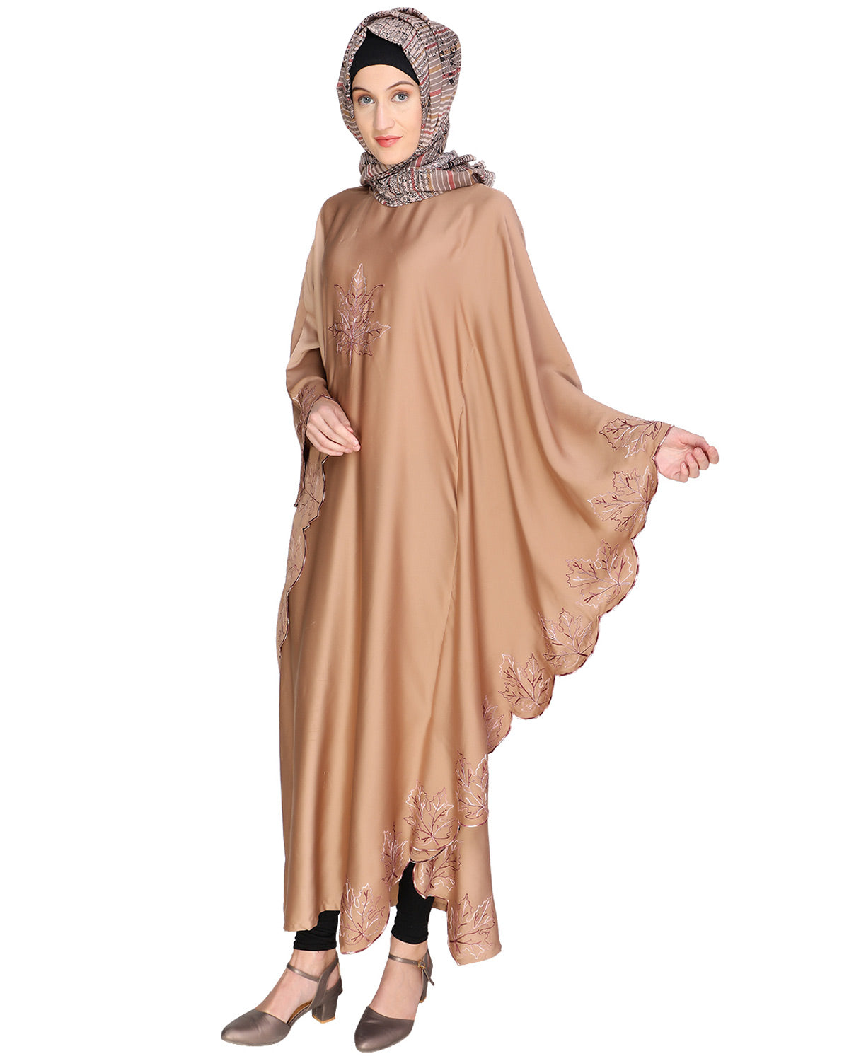 Spring Leaf Beige Kaftan Wine
