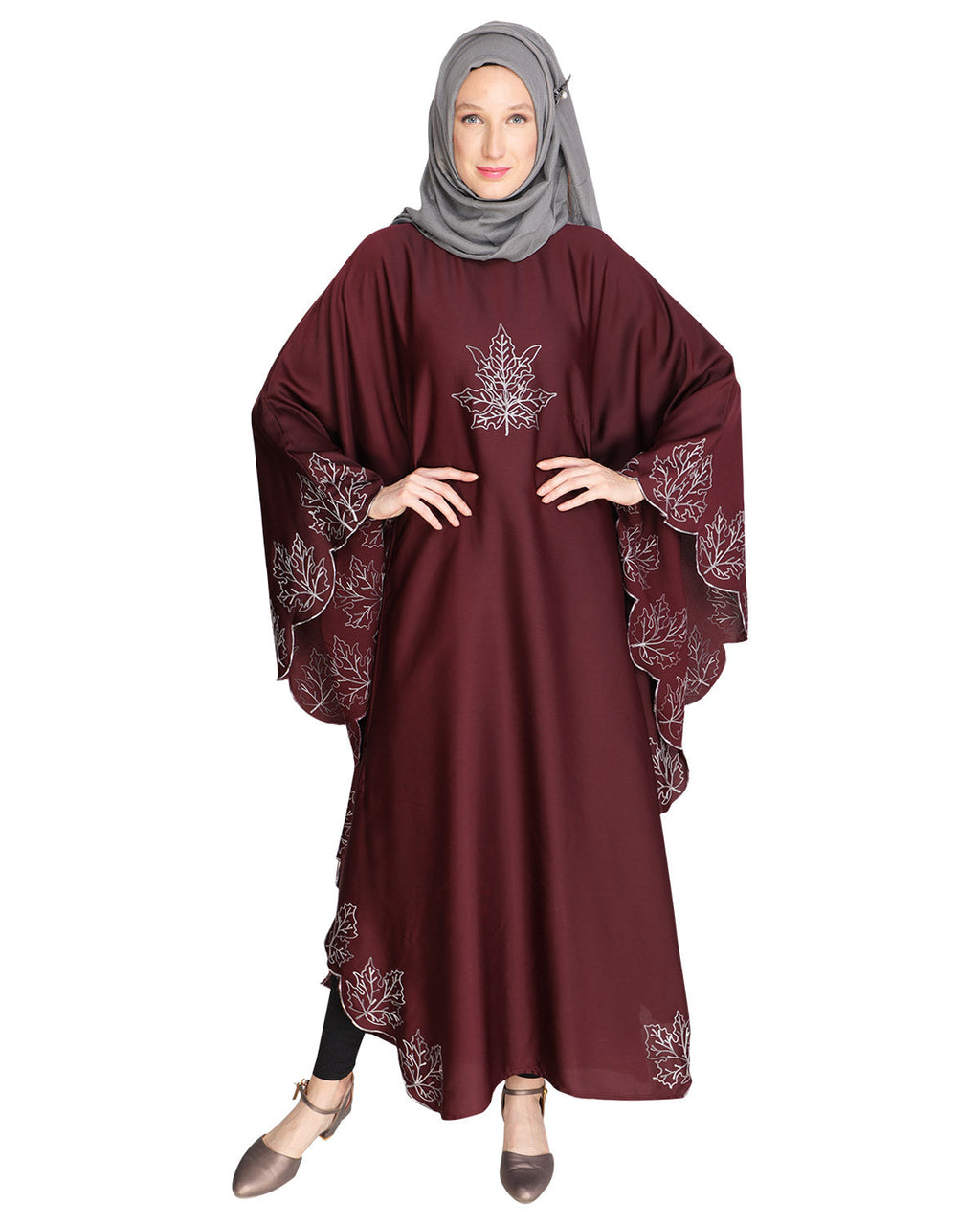 Spring Leaf Beige Kaftan Wine