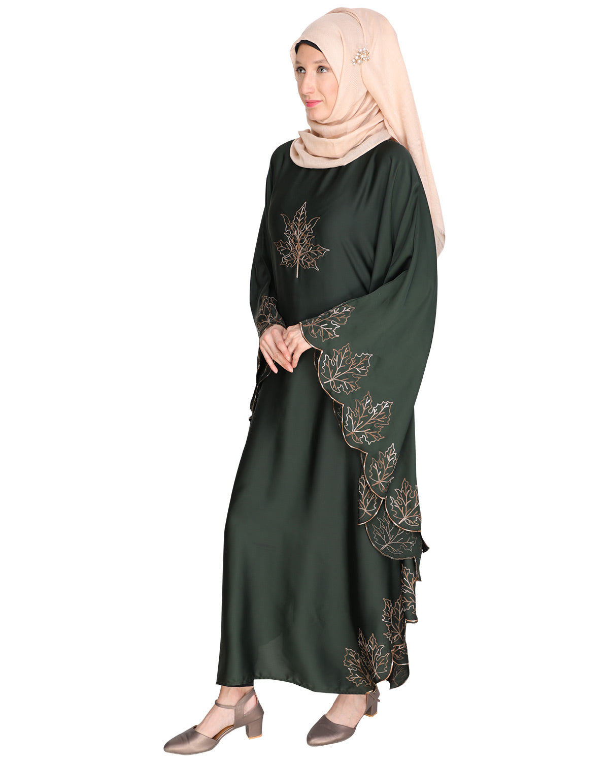 Spring Leaf Beige Kaftan Olive