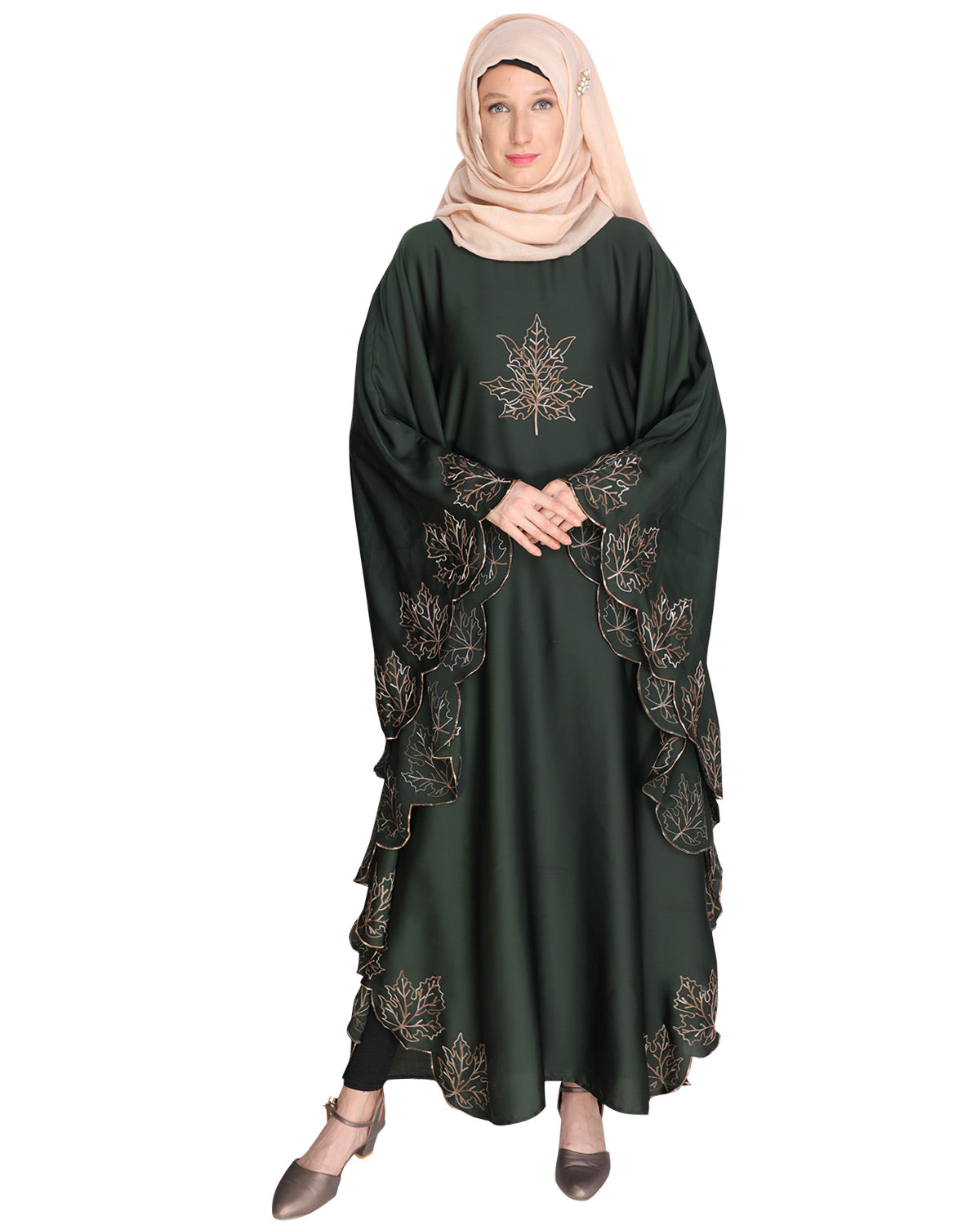 Spring Leaf Beige Kaftan Wine