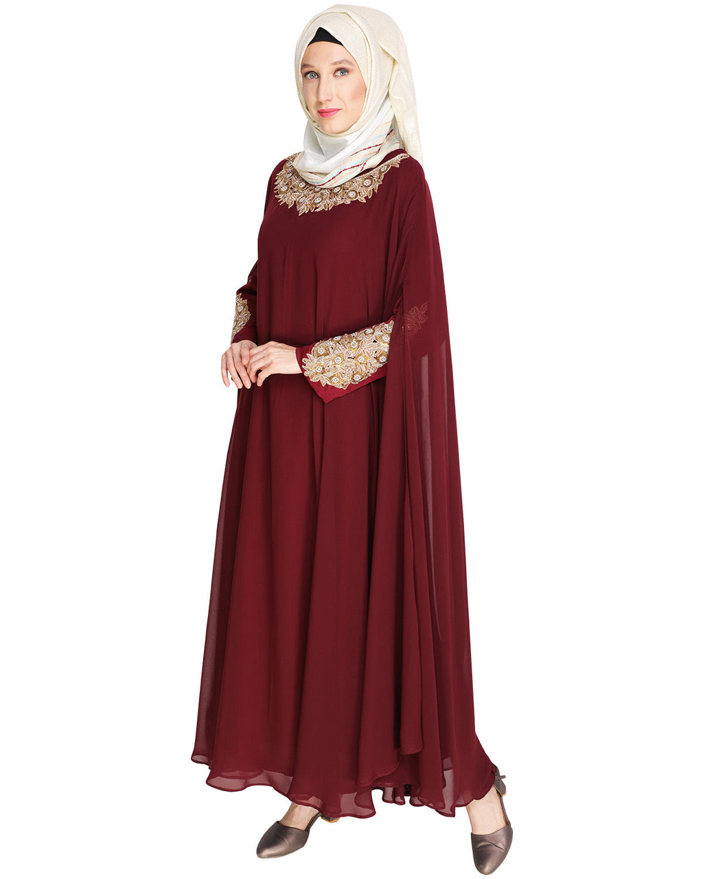 Queen Style Blue Irani Kaftan Wine