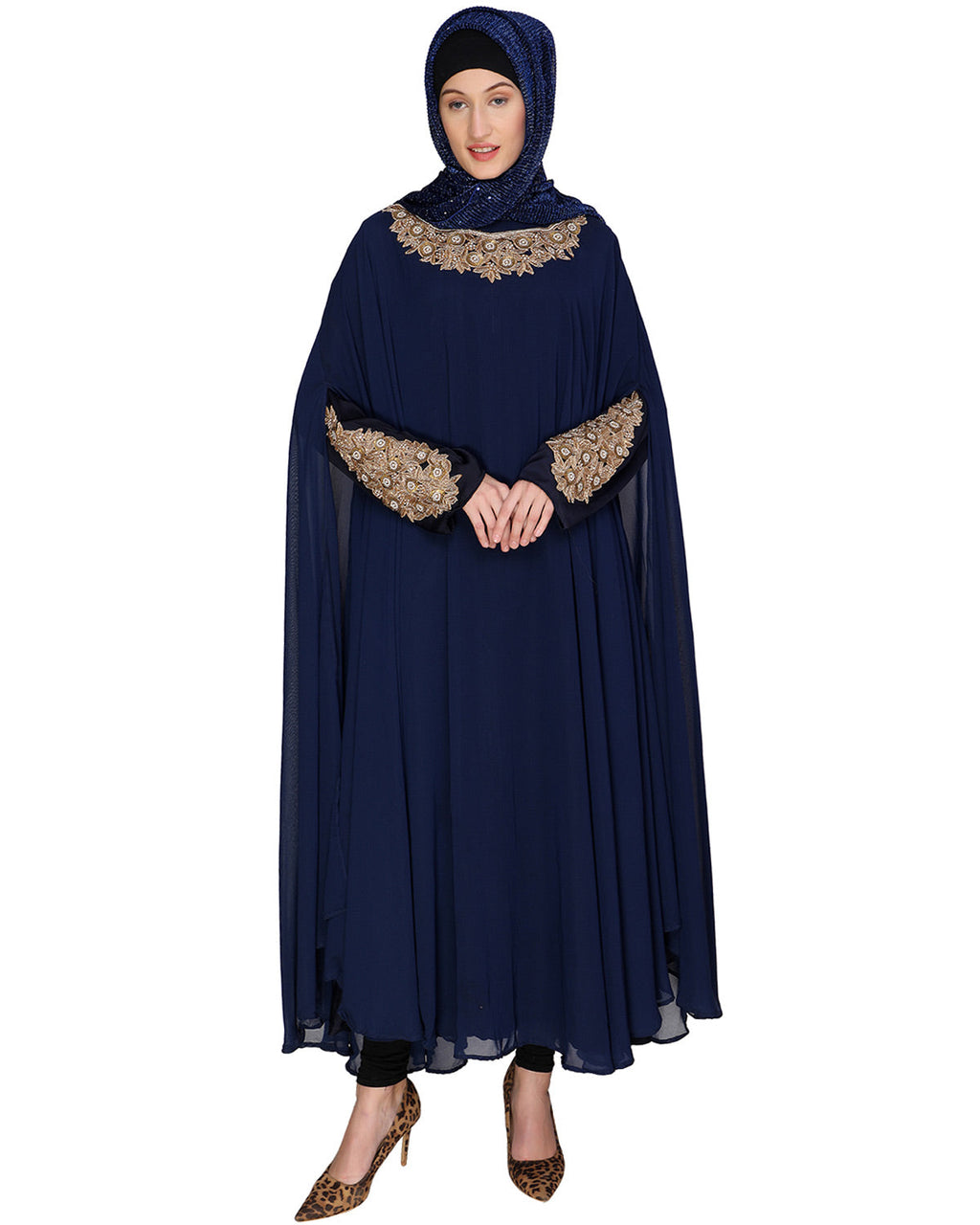 Queen Style Blue Irani Kaftan Wine