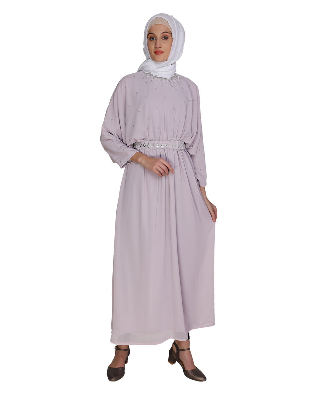 Intricate Handwork Light Green Kaftan Sea Green