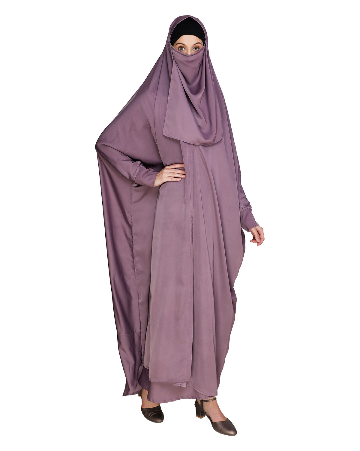 Caramel Brown Iraqi Chaddar set Purple