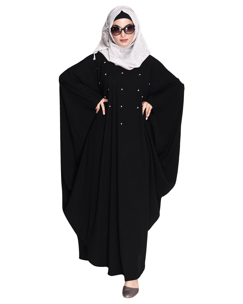 Jazzy Black Kaftan with beaded Embroidery Black