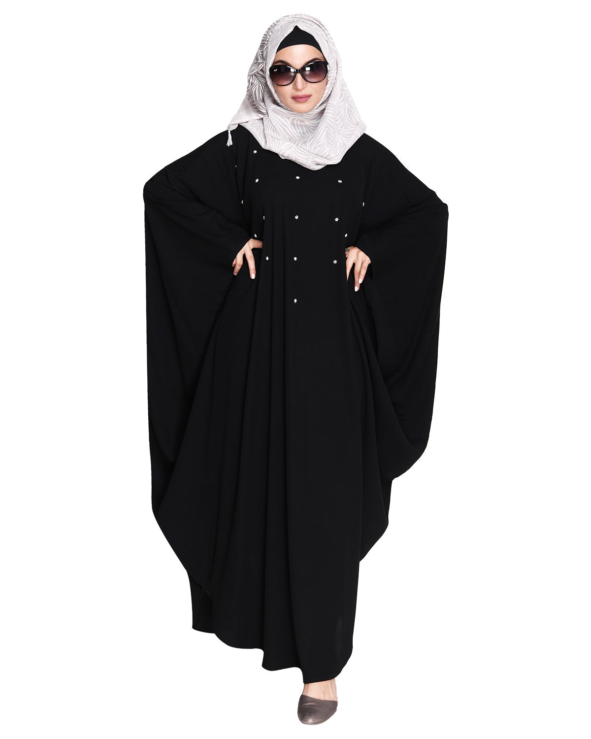 Jazzy Black Kaftan with beaded Embroidery Black