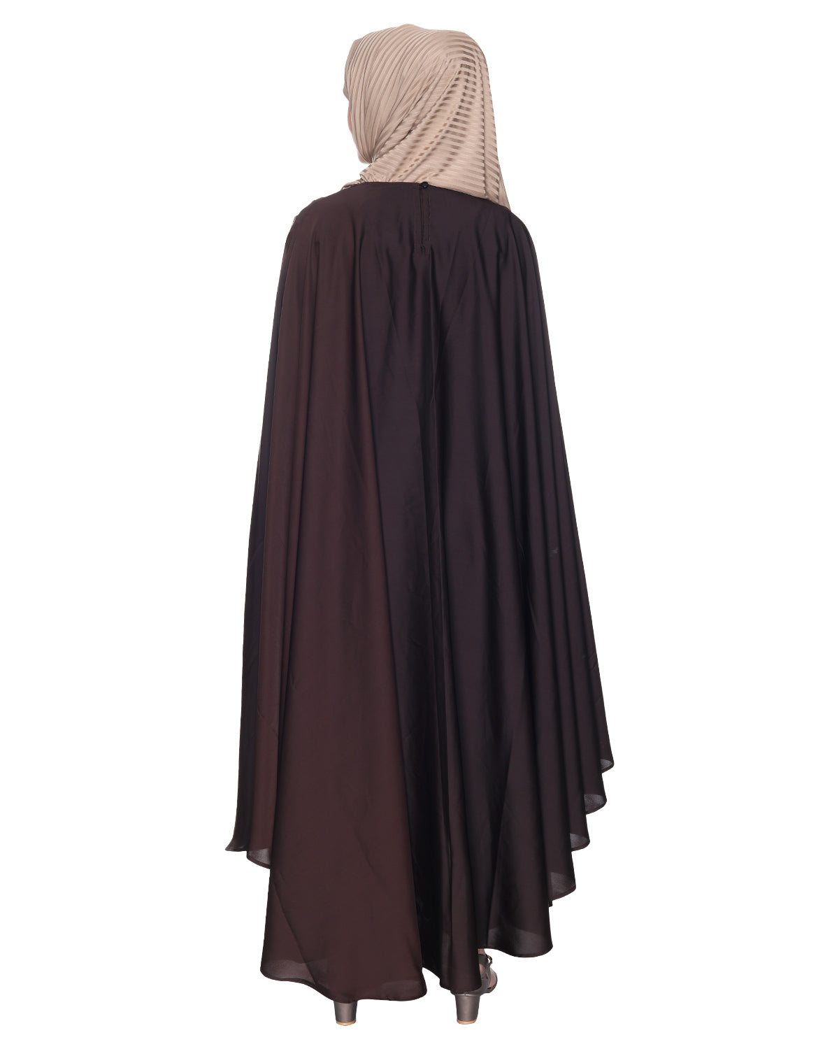 Extravagant Single Layered Dark Brown Luxury Kaftan Dark Grey