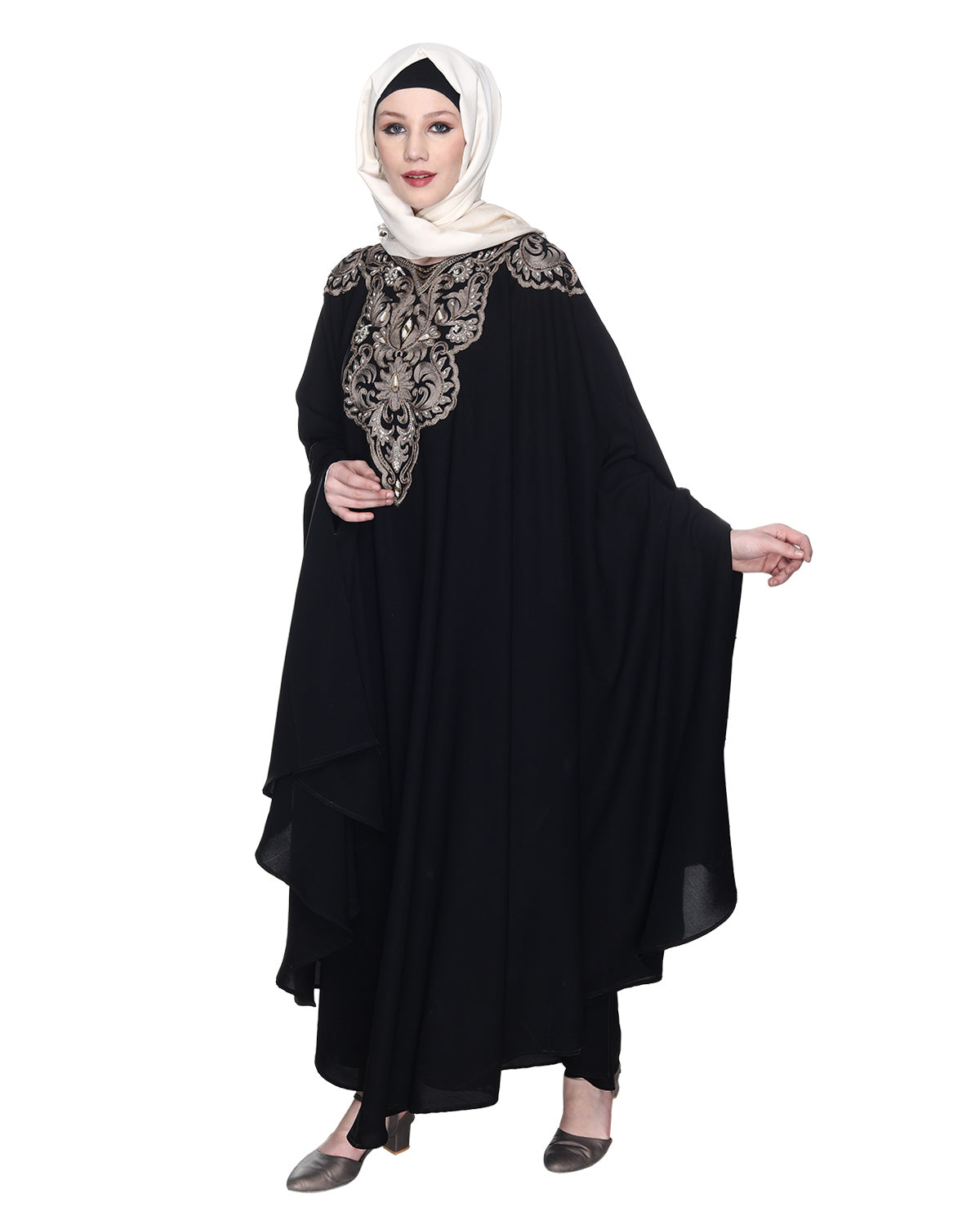 Single Layered Black Luxury Irani Kaftan