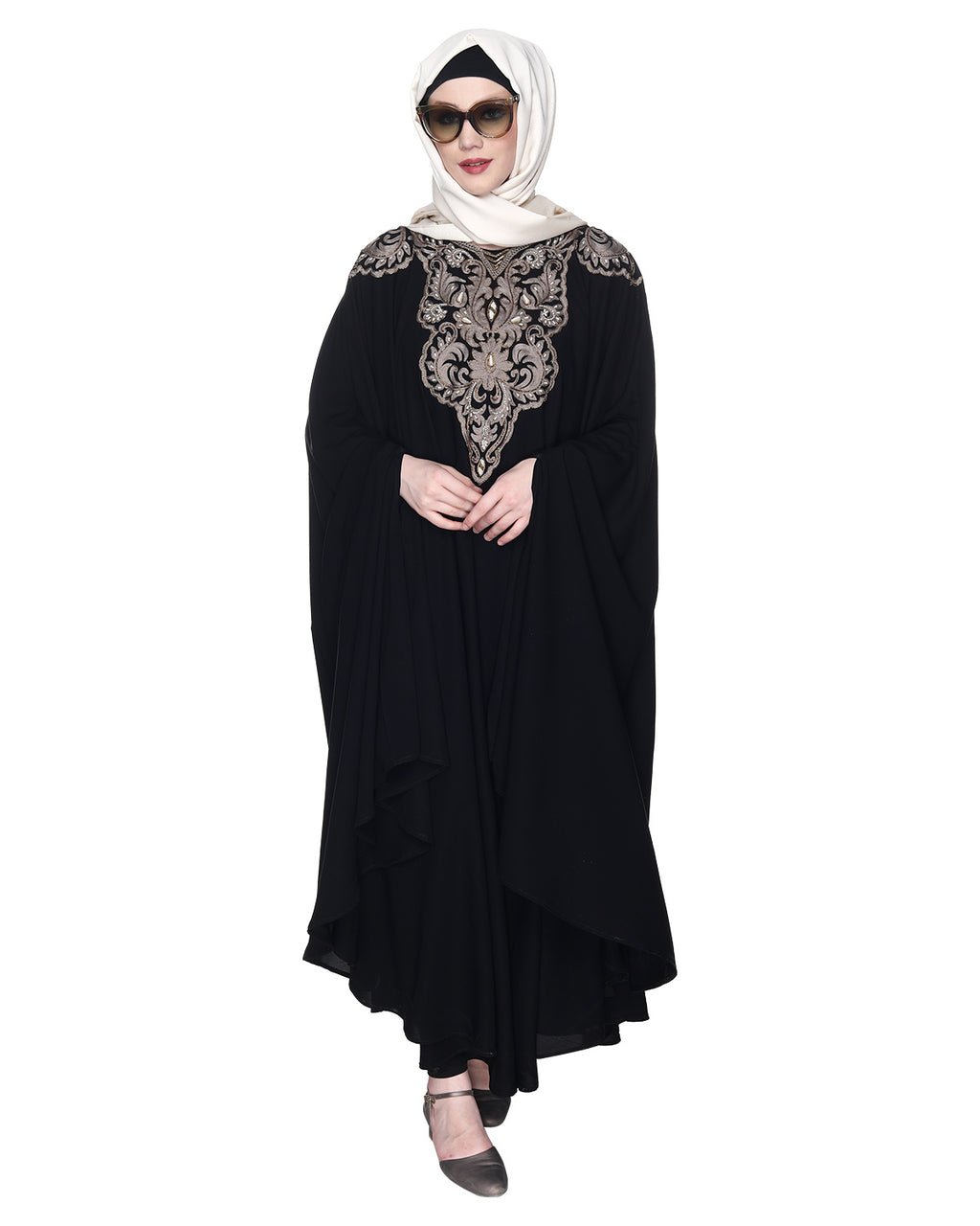 Single Layered Black Luxury Irani Kaftan