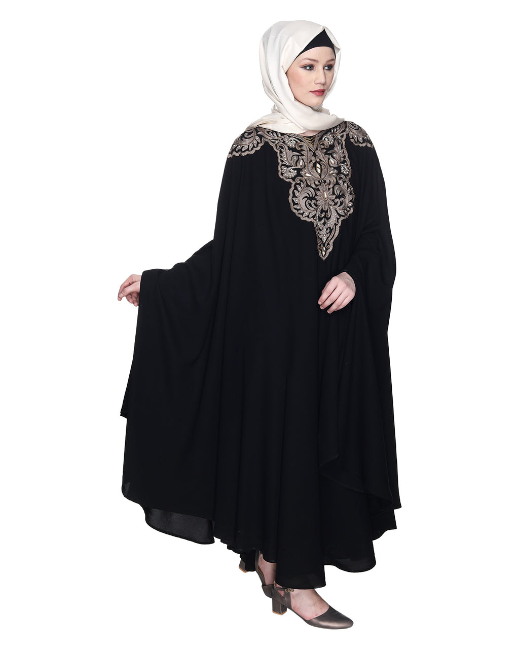Single Layered Black Luxury Irani Kaftan