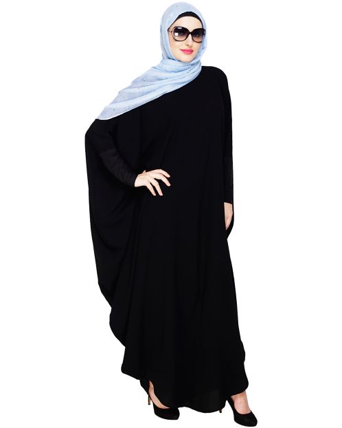 Quirky Jersy Sleeve Black Kaftan