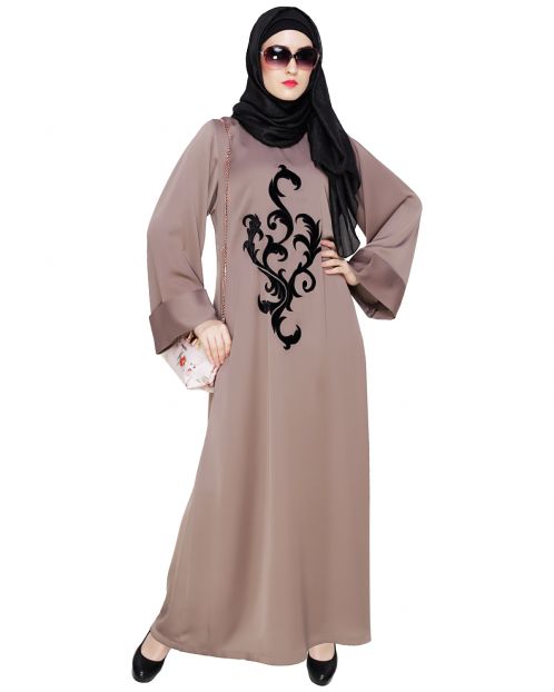 Umber Brown Plush Dubai Style Abaya
