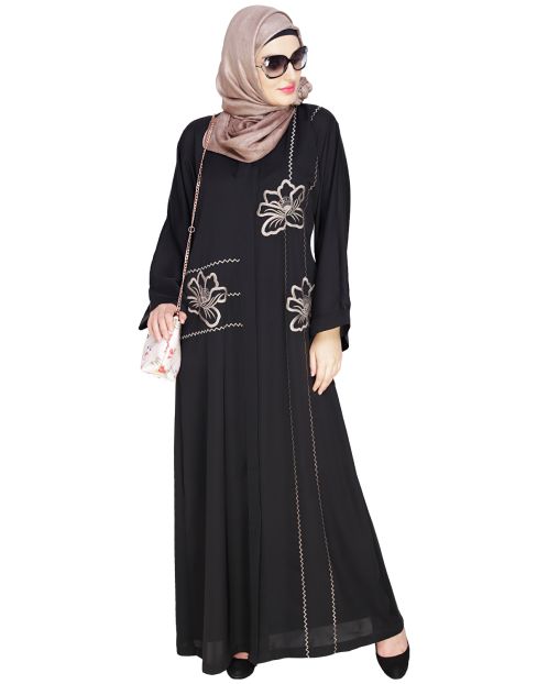 Stellar Black Dubai Style Abaya