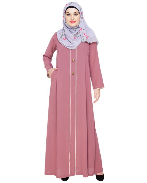 sleek Onion Pink Abaya