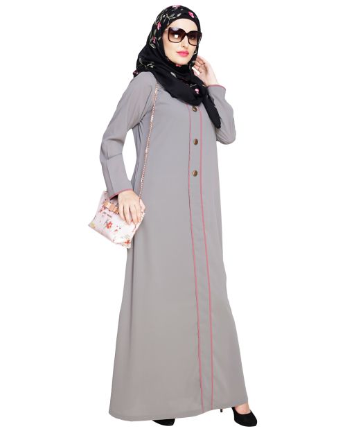 sleek Grey Abaya