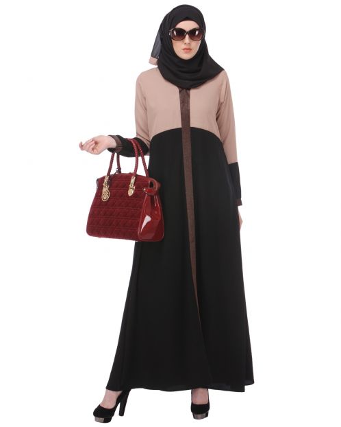 Casual Black & Beige Abaya