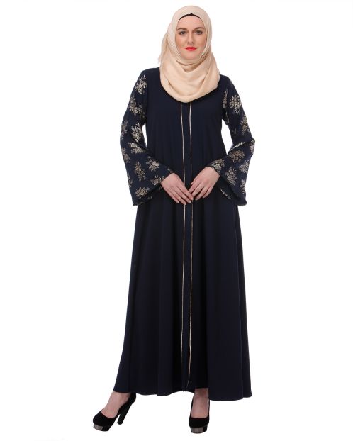 Gold Print Formal Abaya