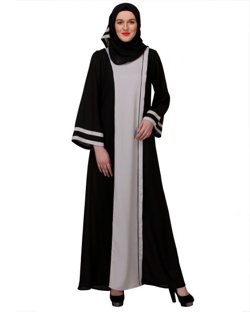 Breezy Black & White casual Abaya