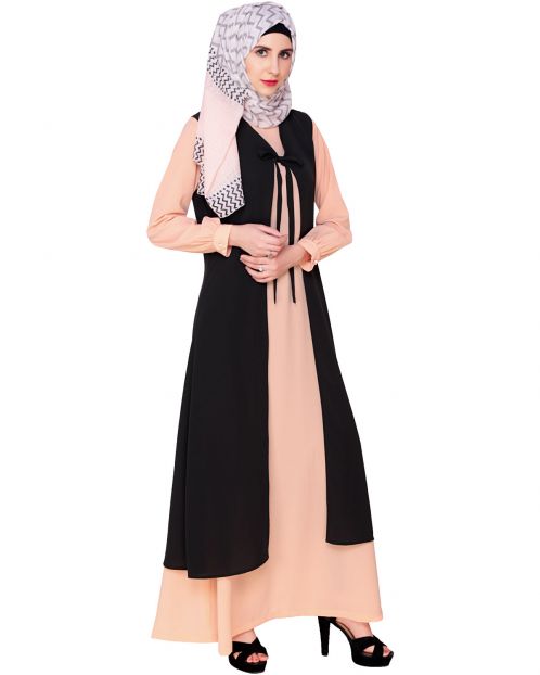 Multi Color Abaya with long Shrug
