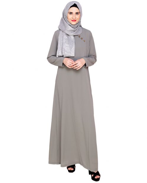 Grey Trendy Abaya Dress