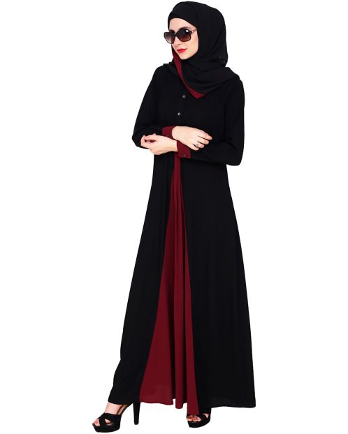 Pretty Wine Layered Abaya